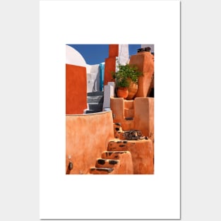 "Mexican" colors in Foinikia village, Santorini Posters and Art